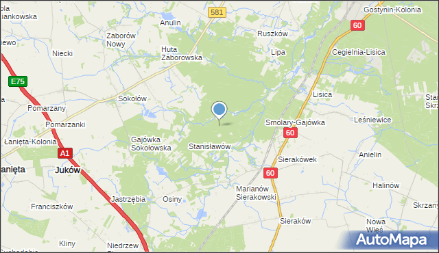 mapa Parcela Zaborów Stary, Parcela Zaborów Stary na mapie Targeo